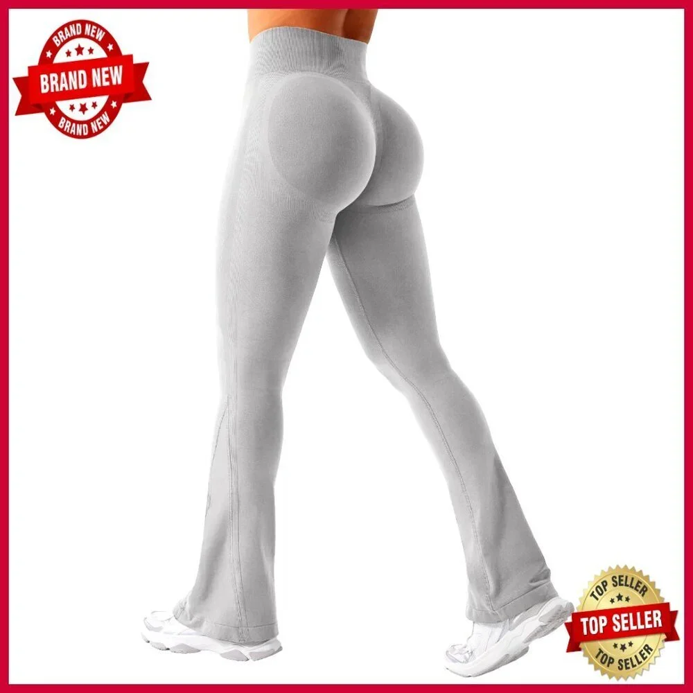 High-Waisted Mini Flare Leggings, Seamless Butt Lifting Yoga Pants